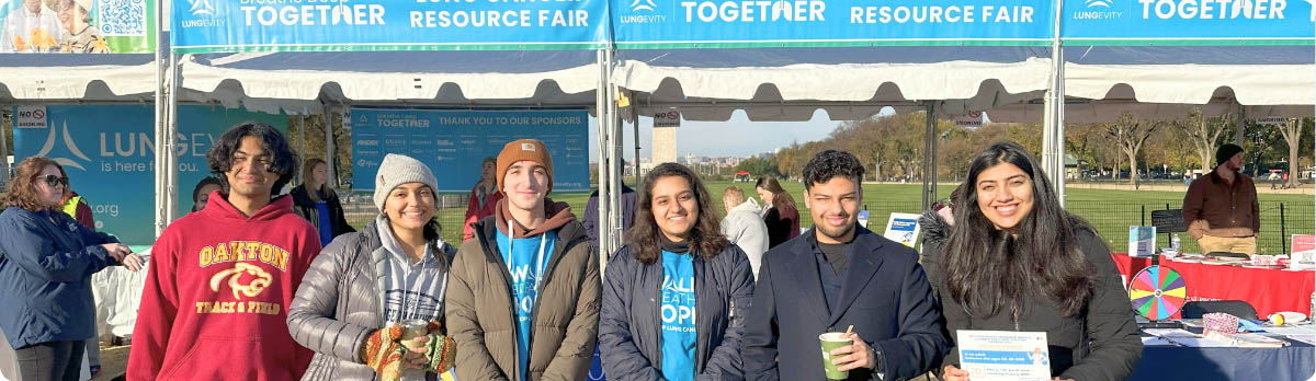 People at a LUNGevity Resource Fair