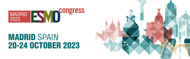Logo for the ESMO 2023 conference