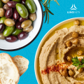 Olives, hummus, and bread